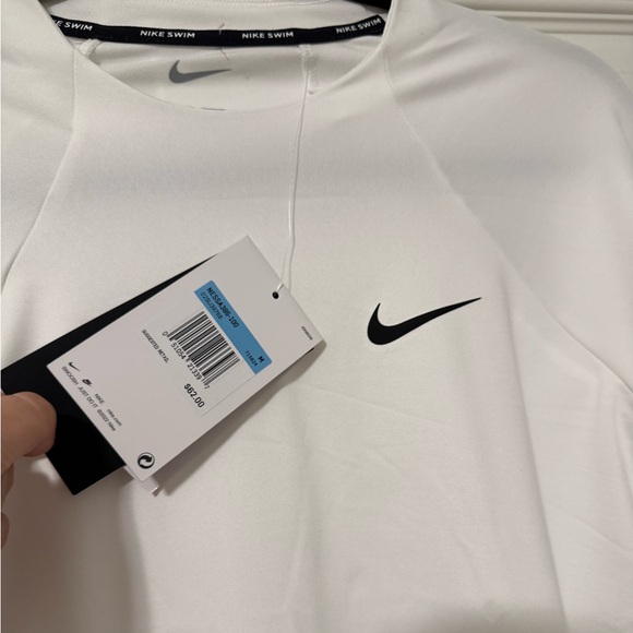 Nike White Swim Shirt Medium - Picture 4 of 5